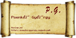 Psenkó György névjegykártya